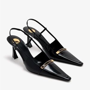 Saint Laurent Jacqueline Slingback Pumps – Patent Leather